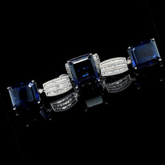 PREORDER | Sapphire Gemstones Emerald Baguette Diamond Jewelry Set 14kt