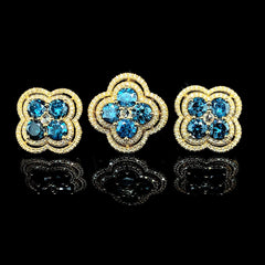 PREORDER | Clover Blue Diamond Jewelry Set 14kt