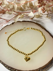 #LVNA2024 |  Golden Heart Beaded Bracelet 6.5”-7.5” 18kt