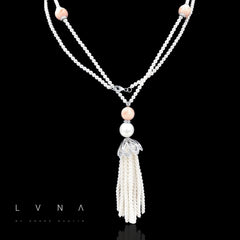 PREORDER | South Sea Pearl Gemstones Tassel Strand Diamond Necklace 14kt