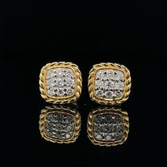 PREORDER | Golden Classic Cushion Stud Diamond Earrings 14K