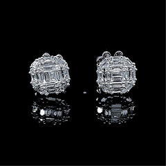 PREORDER | Cushion Cathedral Stud Diamond Earrings 14kt