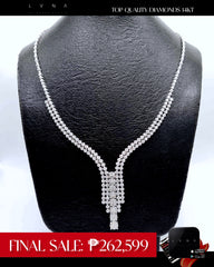 PREORDER | Round Layered Drop Diamond Necklace 14kt