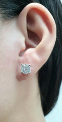 圆形耳钉钻石耳环 14kt