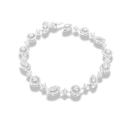 Cluster Shape Link Diamond Bracelet 14kt