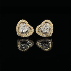 PREORDER | Golden Classic Heart Stud Diamond Earrings 14kt
