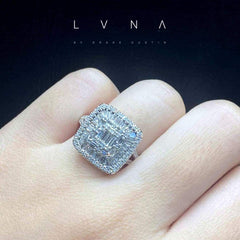 PREORDER | Large Impacted Cushion Classic Diamond Ring 14kt