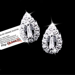 #LVNA2024 | Dainty Classic Pear Halo Stud Diamond Earrings 14kt
