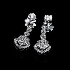 Spiral Dangling Diamond Earrings 14kt