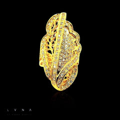 PREORDER | Golden Leaf Paved Diamond Ring 18kt
