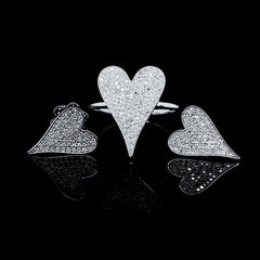 PREORDER | Heart Paved Diamond Jewelry Set 14kt