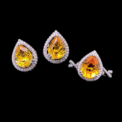 #LVNA2024 | Pear Citrine Gemstones Diamond Jewelry Set 14kt