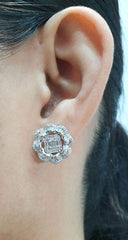 CLEARANCE BEST | Cushion Floral Baguette Multi-Wear Diamond Earrings 14kt