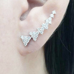PREORDER | Triangle Deco Cluster Shape Crawler Diamond Earrings 18kt