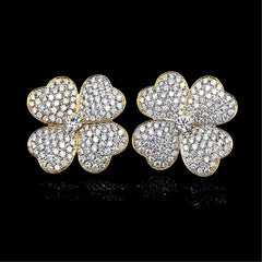 PREORDER | Golden Floral Large Statement Diamond Earrings 14kt