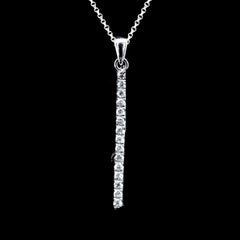 Stick Drop Diamond Necklace 16-18” 18kt White Gold Chain