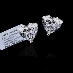 #LVNA2024 | 0.90cts I VVS Heart Brilliant Solitaire Stud Diamond Earrings 18kt