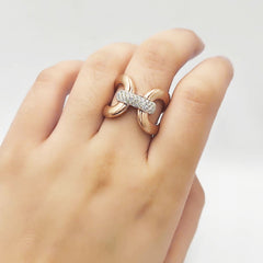 PREORDER | Rose Deco Paved Diamond Ring 14kt