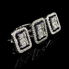 PREORDER | Emerald Blue Sapphire Gemstones & Diamond Jewelry Set 14kt