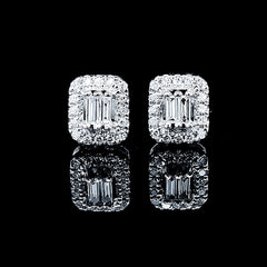 PREORDER | Classic Dainty Square Stud Diamond Earrings 14kt