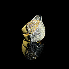 PREORDER | Multi-Tone Crossover Statement Colored Diamond Ring 14kt