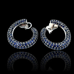 PREORDER | Natural Blue Sapphire Gemstones Studded Overlap Earrings 18kt