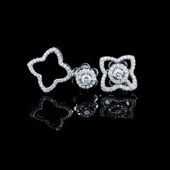 PREORDER | Round Clover Multi-Wear Diamond Earrings 14kt