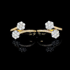 PREORDER | Golden Floral Creolle Diamond Earrings 14kt