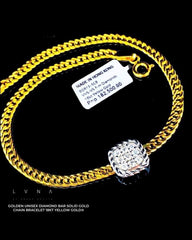 LVNA Signatures™️ Unisex Diamond Center Bar Bracelet 18kt