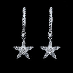 PREORDER | Star Deco Hoop Dangling Diamond Earrings 14kt
