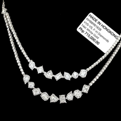 PREORDER | Two-Tier Cluster Shape Statement Diamond Necklace 14kt