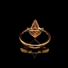 2.0 克拉风筝形切割橙色钻石光环铺镶戒指 14 克拉