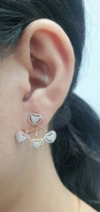 PREORDER | Multi-Tone Heart Cluster Shape Multi-Wear Floating Diamond Earrings 14kt