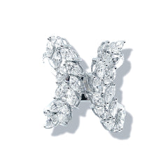 Marquise Wings Cluster Diamond Ring 18kt