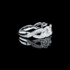 PREORDER | Round Chain Twin Pair Paved Band Diamond Ring 14kt