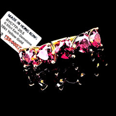 #LVNA선물 | 골든 핑크 루비 하트 하프 이터니티 링 18kt 골드