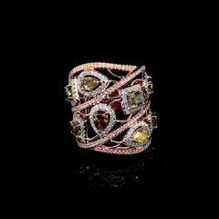 Rose Crossover Colored Diamond Ring 14kt