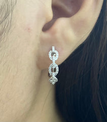 Chain Hoop Diamond Earrings 14kt