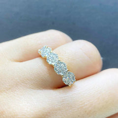 PREORDER | Golden Classic Round Half Eternity Diamond Ring 14kt
