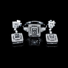 PREORDER | Square Paved Diamond Jewelry Set 14kt