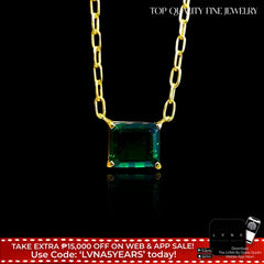 Golden East West Emerald Necklace 14kt