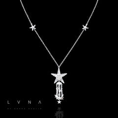 PREORDER | Shooting Star Dangling Drop Diamond Necklace 14kt