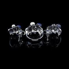 PREORDER | Sapphire Gemstones Deco Statement Diamond Jewelry Set 14kt