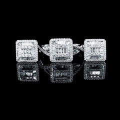 PREORDER | Classic Square Paved Diamond Jewelry Set 14kt