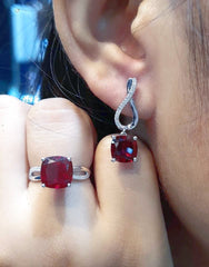 PREORDER | Infinity Red Ruby Diamond Jewelry Set 14kt