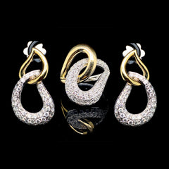 PREORDER | Multi-Tone Dropped Deco Diamond Jewelry Set 14kt