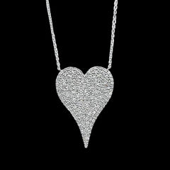 PREORDER | Large Heart Studded Diamond Necklace 14kt