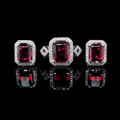 PREORDER | Emerald Red Ruby Gemstones Diamond Jewelry Set 14kt