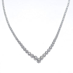 4.5cts Eternity Tennis Diamond Necklace 14kt 17”