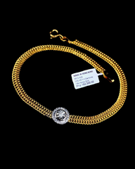 10.10 | Gld Golden Daily Round Center Bar Solid Gold Chain Diamond Bracelet 18Kt